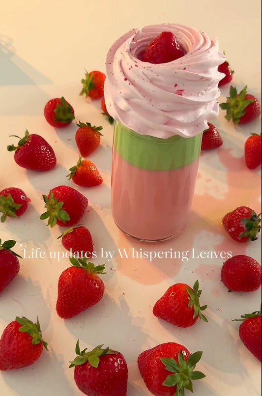 Strawberry Milk with Matcha Foam