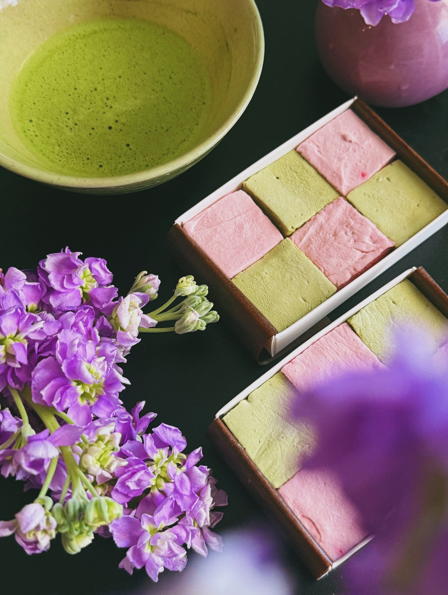 Matcha and Berries Marshmallows